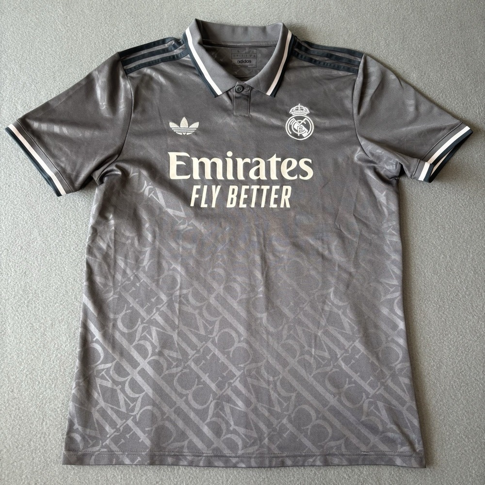 Adidas 2024/25 Real Madrid Third Soccer Jersey Gray IY1763 Men's Size Large FIFA